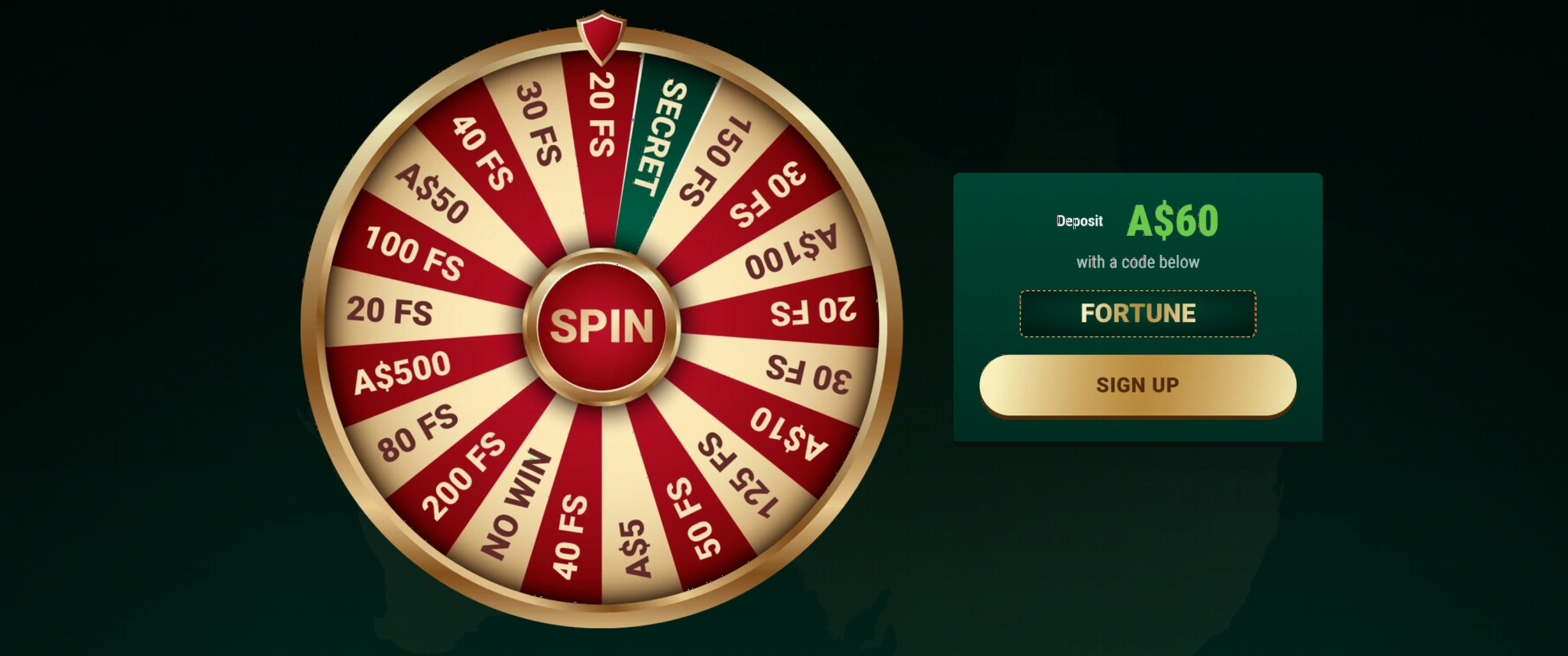 Richard Casino Wheel of Fortune promotional feature